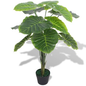 Planta de taro artificial con macetero 85 cm verde