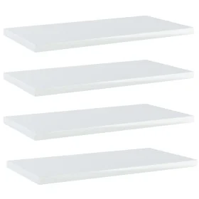 Shelf shelf 4 units glossy white plywood 40x20x1.5cm by vidaXL, Shelves - Ref: Foro24-805148, Price: 20,33 €, Discount: %