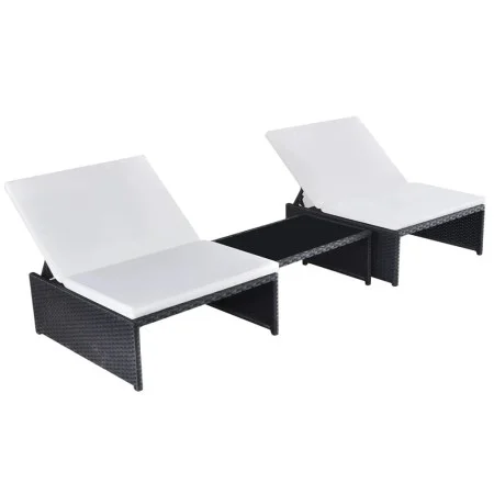 Verstellbare Gartenstühle mit Tisch 2 Stk. PE Rattan schwarz von vidaXL, Liegen - Ref: Foro24-43069, Preis: 174,45 €, Rabatt: %
