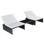 Reclining garden chairs with table 2 pcs black PE rattan by vidaXL, Loungers - Ref: Foro24-43069, Price: 174,45 €, Discount: %