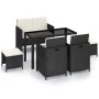 6-piece garden dining set and black synthetic rattan cushions by vidaXL, Garden sets - Ref: Foro24-43903, Price: 384,63 €, Di...