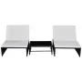 Reclining garden chairs with table 2 pcs black PE rattan by vidaXL, Loungers - Ref: Foro24-43069, Price: 174,45 €, Discount: %