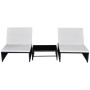 Verstellbare Gartenstühle mit Tisch 2 Stk. PE Rattan schwarz von vidaXL, Liegen - Ref: Foro24-43069, Preis: 175,70 €, Rabatt: %