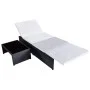 Reclining garden chairs with table 2 pcs black PE rattan by vidaXL, Loungers - Ref: Foro24-43069, Price: 174,45 €, Discount: %