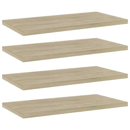 Estante estantería 4 uds contrachapada roble Sonoma 40x20x1,5cm