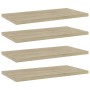 Estante estantería 4 uds contrachapada roble Sonoma 40x20x1,5cm