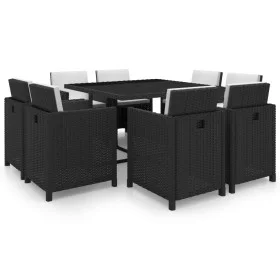 9-piece garden dining set and black synthetic rattan cushions by vidaXL, Garden sets - Ref: Foro24-42543, Price: 603,50 €, Di...