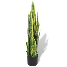 Planta sansevieria artificial con macetero 90 cm verde