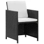 Set comedor de jardín 9 piezas y cojines ratán sintético negro de vidaXL, Conjuntos de jardín - Ref: Foro24-42543, Precio: 59...
