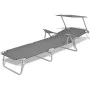 Sun lounger with gray steel awning by vidaXL, Loungers - Ref: Foro24-42934, Price: 95,82 €, Discount: %