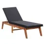 Sun lounger with synthetic rattan cushion and solid acacia wood. by vidaXL, Loungers - Ref: Foro24-45990, Price: 202,30 €, Di...