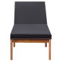 Tumbona con cojín ratán sintético y madera maciza de acacia de vidaXL, Tumbonas - Ref: Foro24-45990, Precio: 184,20 €, Descue...