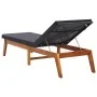 Sun lounger with synthetic rattan cushion and solid acacia wood. by vidaXL, Loungers - Ref: Foro24-45990, Price: 202,30 €, Di...