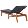 Tumbona con cojín ratán sintético y madera maciza de acacia de vidaXL, Tumbonas - Ref: Foro24-45990, Precio: 184,20 €, Descue...