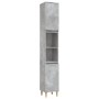 Armario de baño madera contrachapada gris hormigón 30x30x190 cm de vidaXL, Tocadores de baño - Ref: Foro24-819792, Precio: 78...