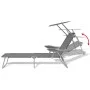 Sun lounger with gray steel awning by vidaXL, Loungers - Ref: Foro24-42934, Price: 95,82 €, Discount: %
