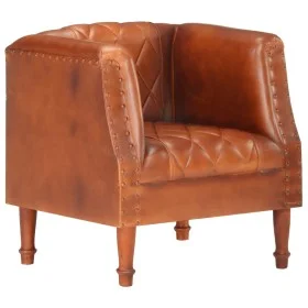 Sillón diseño de cubo cuero de cabra auténtico marrón de vidaXL, Sillones - Ref: Foro24-286616, Precio: 294,95 €, Descuento: %