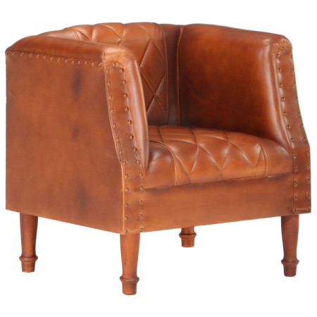 Brown genuine goat leather bucket design armchair by vidaXL, Armchairs - Ref: Foro24-286616, Price: 299,48 €, Discount: %
