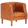 Brown genuine goat leather bucket design armchair by vidaXL, Armchairs - Ref: Foro24-286616, Price: 294,95 €, Discount: %