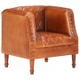 Brown genuine goat leather bucket design armchair by vidaXL, Armchairs - Ref: Foro24-286616, Price: 299,48 €, Discount: %