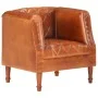 Sillón diseño de cubo cuero de cabra auténtico marrón de vidaXL, Sillones - Ref: Foro24-286616, Precio: 293,99 €, Descuento: %