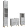Set de muebles baño 3 pzas madera contrachapada gris hormigón de vidaXL, Muebles de baño - Ref: Foro24-3185539, Precio: 196,30 €