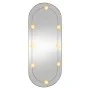 Oval wall mirror with glass LED lights 45x100 cm by vidaXL, Mirrors - Ref: Foro24-3189164, Price: 50,47 €, Discount: %