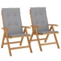 Liegende Gartenstühle und Kissen, 2 Stück, massives Teakholz von vidaXL, Gartenstühle - Ref: Foro24-3196434, Preis: 341,68 €,...