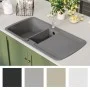 Küchenspüle mit zwei grauen Granitschüsseln von vidaXL, Sinkt - Ref: Foro24-142947, Preis: 260,48 €, Rabatt: %