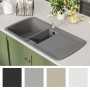 Küchenspüle mit zwei grauen Granitschüsseln von vidaXL, Sinkt - Ref: Foro24-142947, Preis: 245,16 €, Rabatt: %