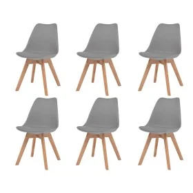 Sillas de comedor 6 unidades plástico gris de vidaXL, Sillas de comedor - Ref: Foro24-274851, Precio: 302,23 €, Descuento: %