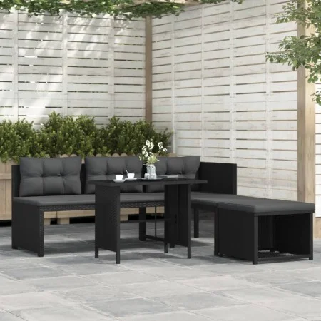 Garden furniture set 4 pieces black synthetic rattan by vidaXL, Garden sets - Ref: Foro24-44287, Price: 289,67 €, Discount: %