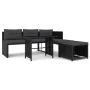 Garden furniture set 4 pieces black synthetic rattan by vidaXL, Garden sets - Ref: Foro24-44287, Price: 289,67 €, Discount: %