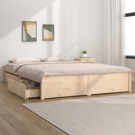 Estructura de cama con cajones 140x190 cm