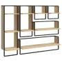 Wall shelves with bars 6 pcs engineered wood Sonoma oak by vidaXL, Shelves and shelves - Ref: Foro24-836314, Price: 89,07 €, ...