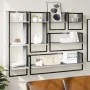Wall shelves with bars 6 pieces Sonoma gray engineered wood by vidaXL, Shelves and shelves - Ref: Foro24-836316, Price: 74,80...