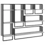 Wall shelves with bars 6 pieces Sonoma gray engineered wood by vidaXL, Shelves and shelves - Ref: Foro24-836316, Price: 74,80...