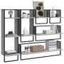 Wall shelves with bars 6 pieces Sonoma gray engineered wood by vidaXL, Shelves and shelves - Ref: Foro24-836316, Price: 74,80...