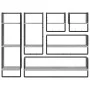 Wall shelves with bars 6 pieces Sonoma gray engineered wood by vidaXL, Shelves and shelves - Ref: Foro24-836316, Price: 74,80...