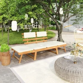 Garden bench with cushions 2 in 1 190 cm solid acacia wood by vidaXL, garden benches - Ref: Foro24-42647, Price: 197,00 €, Di...