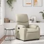 Sillón reclinable de masaje cuero sintético crema de vidaXL, Sillones - Ref: Foro24-373442, Precio: 225,92 €, Descuento: %