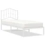Bettgestell aus Metall mit weißem Kopfteil 75x190 cm von vidaXL, Betten und Lattenroste - Ref: Foro24-373828, Preis: 67,61 €,...