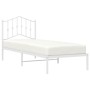 Bettgestell aus Metall mit weißem Kopfteil 75x190 cm von vidaXL, Betten und Lattenroste - Ref: Foro24-373828, Preis: 68,76 €,...