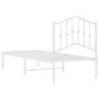 Bettgestell aus Metall mit weißem Kopfteil 75x190 cm von vidaXL, Betten und Lattenroste - Ref: Foro24-373828, Preis: 67,61 €,...