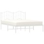 Metallbettgestell mit weißem Kopfteil 135x190 cm von vidaXL, Betten und Lattenroste - Ref: Foro24-373837, Preis: 96,11 €, Rab...