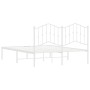 Metallbettgestell mit weißem Kopfteil 135x190 cm von vidaXL, Betten und Lattenroste - Ref: Foro24-373837, Preis: 96,11 €, Rab...
