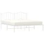 Estructura de cama de metal con cabecero blanco 180x200 cm de vidaXL, Camas y somieres - Ref: Foro24-373842, Precio: 105,79 €...
