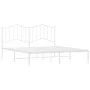 Bettgestell aus Metall mit weißem Kopfteil 180x200 cm von vidaXL, Betten und Lattenroste - Ref: Foro24-373842, Preis: 105,79 ...