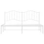 Bettgestell aus Metall mit weißem Kopfteil 180x200 cm von vidaXL, Betten und Lattenroste - Ref: Foro24-373842, Preis: 105,79 ...