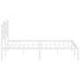 Estructura de cama de metal con cabecero blanco 180x200 cm de vidaXL, Camas y somieres - Ref: Foro24-373842, Precio: 107,30 €...